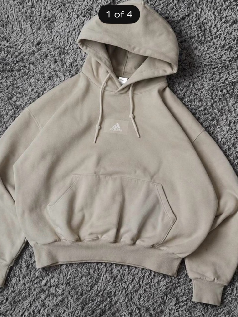 adidas Men’s Light Beige Pullover Hoodie